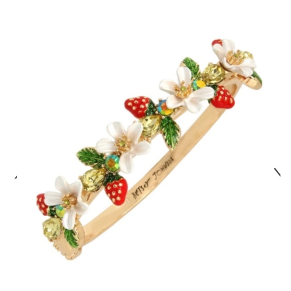 Betsey Johnson Jewelry - Betsey Johnson Strawberry Daisy Hinge Bracelet New